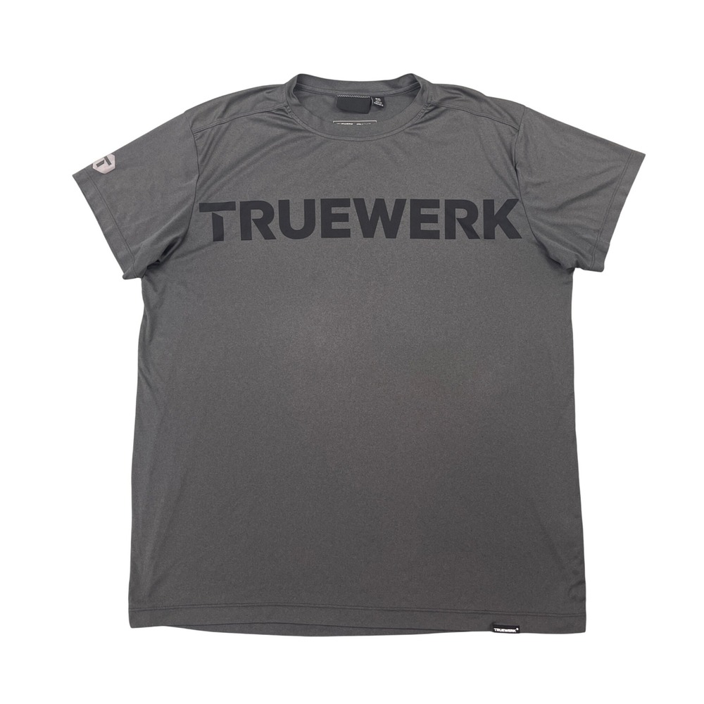 Truewerk B1 Logo Tee Werdmark Men 2XL Gray Short Sleeve Performance Work T-Shirt
